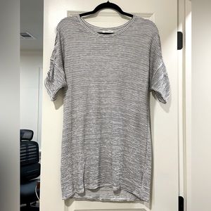 Max Studio black and white striped dolman sleeve fitted mini t-shirt dress